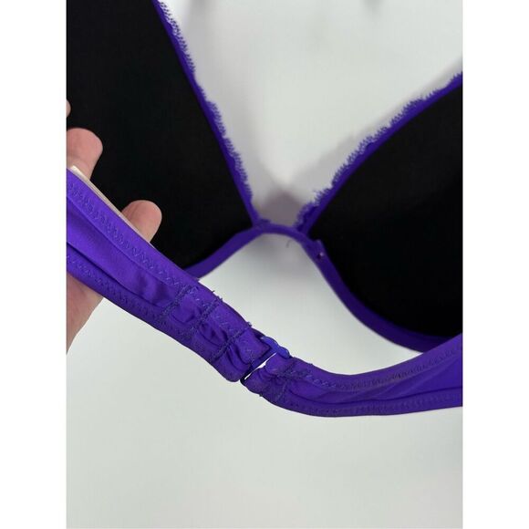 Vintage PINK 2012 purple Lace padded swim top size medium - Picture 10 of 11